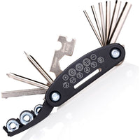 Kit 14 Attrezzi per Riparazione Bicicletta Multiuso Custodia Chiusura a Velcro