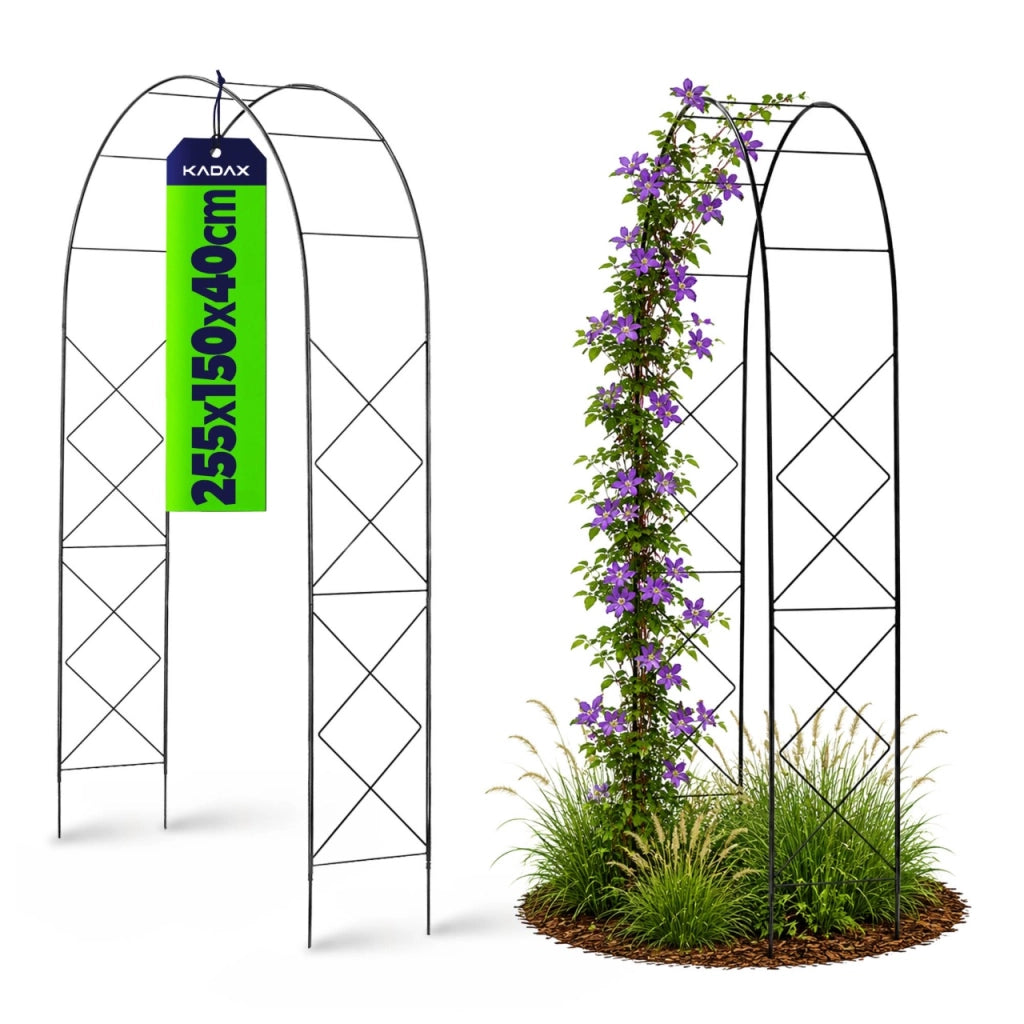 Arco da giardino in metallo KADAX per rose, rampicanti, fiori, supporto per fiori 255 cm