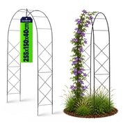 Arco da giardino in metallo KADAX per rose, rampicanti, fiori, supporto per fiori 255 cm