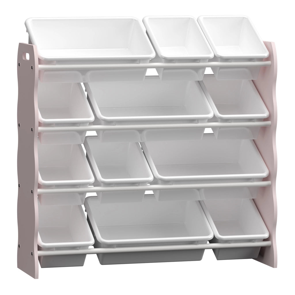 Scaffale Vestnes per Cameretta Mobile Contenitore a Scaletta - Rosa/Bianco [en.casa]