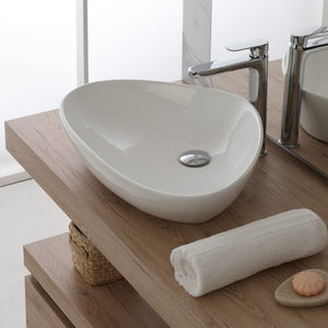 Lavabo da Appoggio Bagno Triangolare in Ceramica Lavandino Ciotola