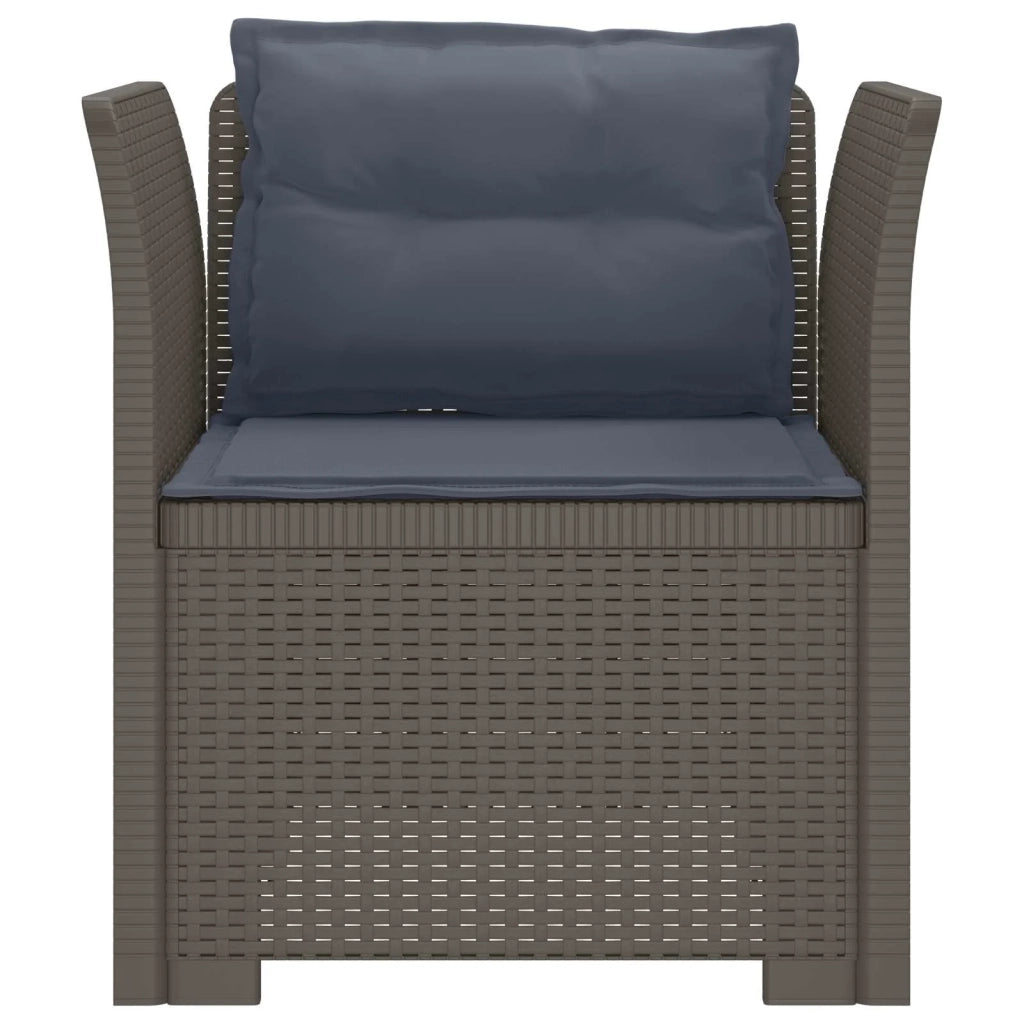Poltrona a 1 Posto con Cuscini Aspetto Rattan PP Grigio Chiaro 8011883