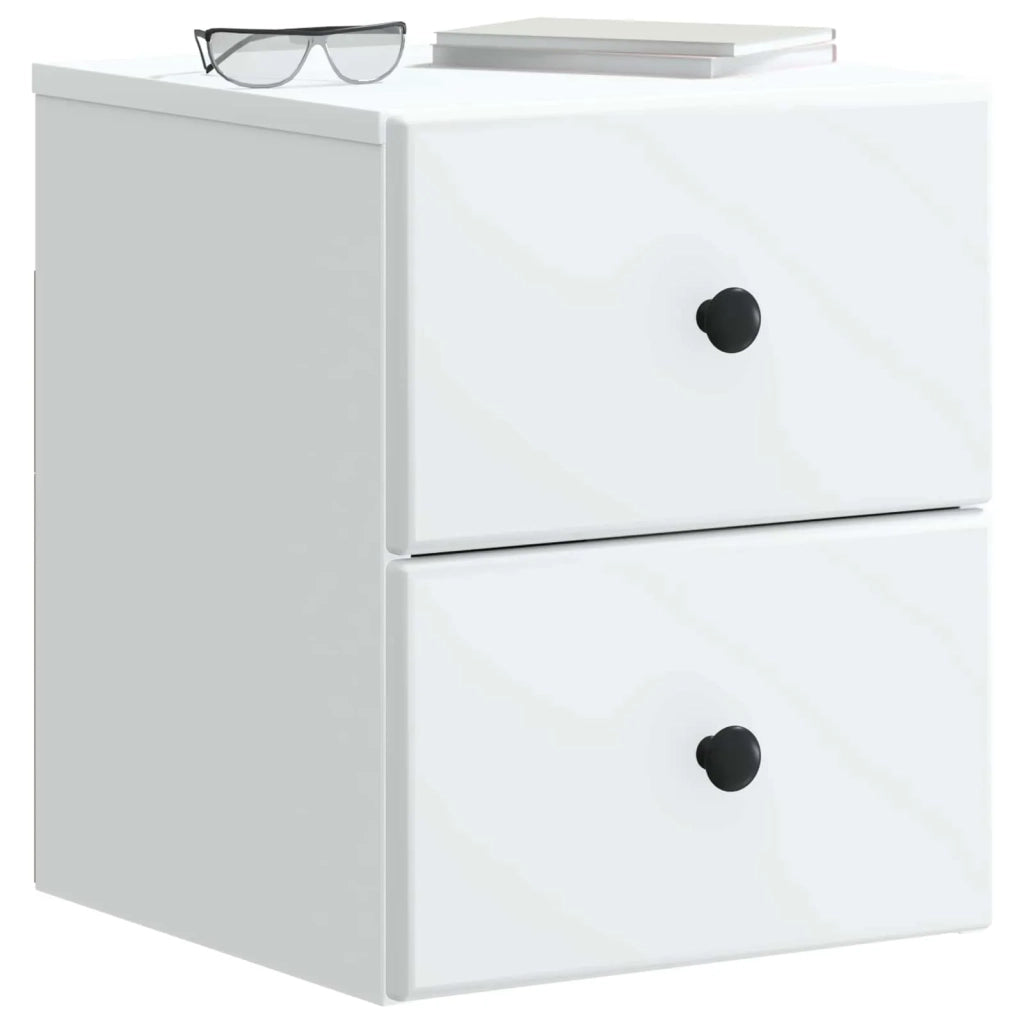Mobiletto da notte a muro 2 pcs Bianco 34,5 x 33 x 40 cm