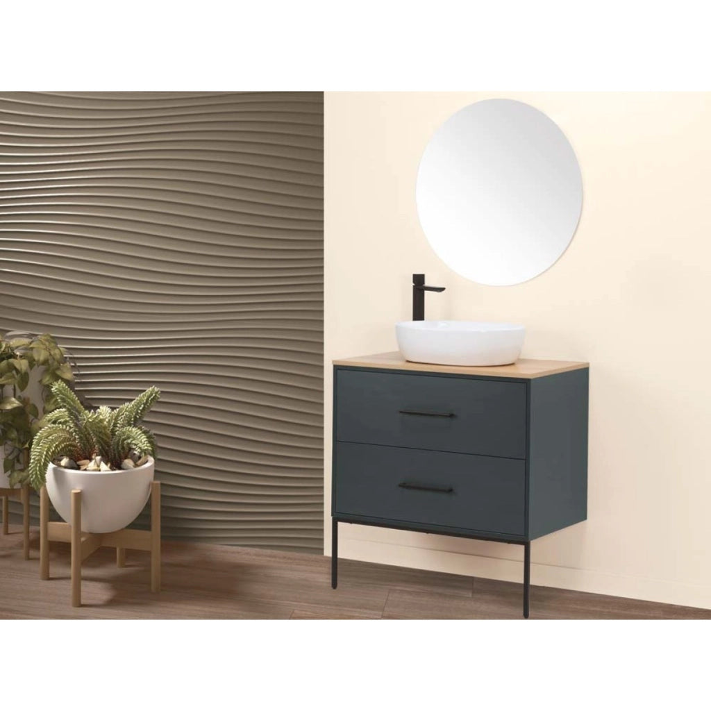 MOBILE BAGNO VENUS 80CM VERDE PETROLIO CON LAVABO E SPECCHIO