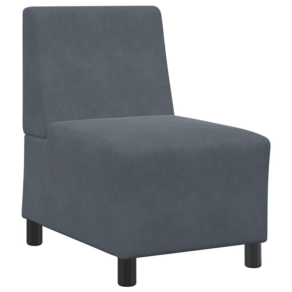 Divano Sedia senza Braccioli Grigio Scuro 55 cm Velluto