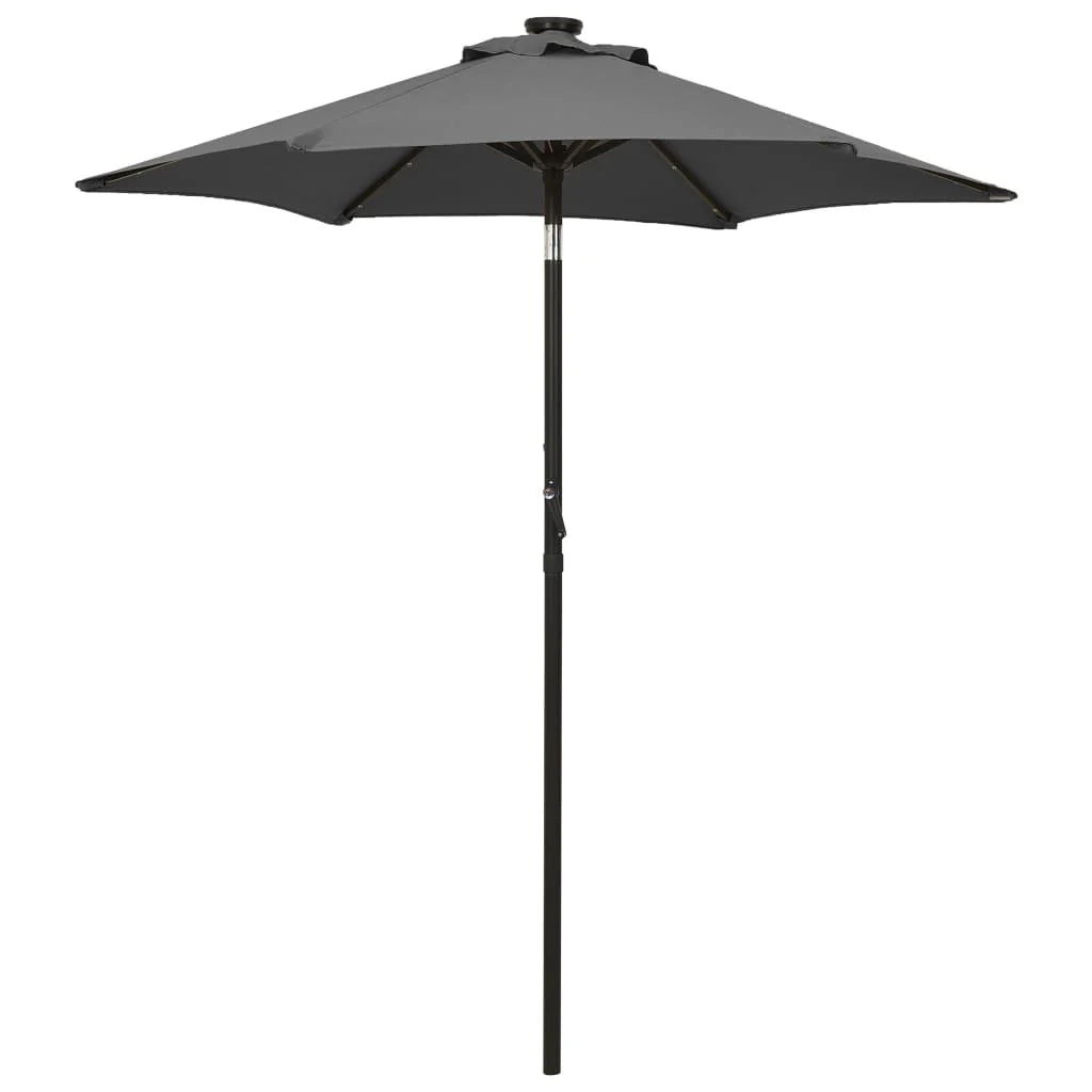 Ombrellone con luci LED antracite 200 x 211 cm alluminio 02_0008089