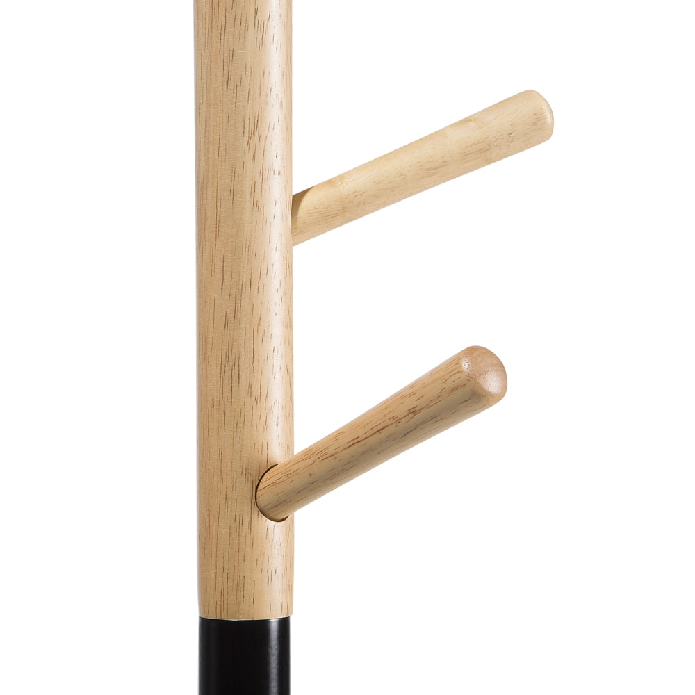Appendiabiti da terra in legno di colore marrone e nero 170 cm ingresso soggiorno scandinavo