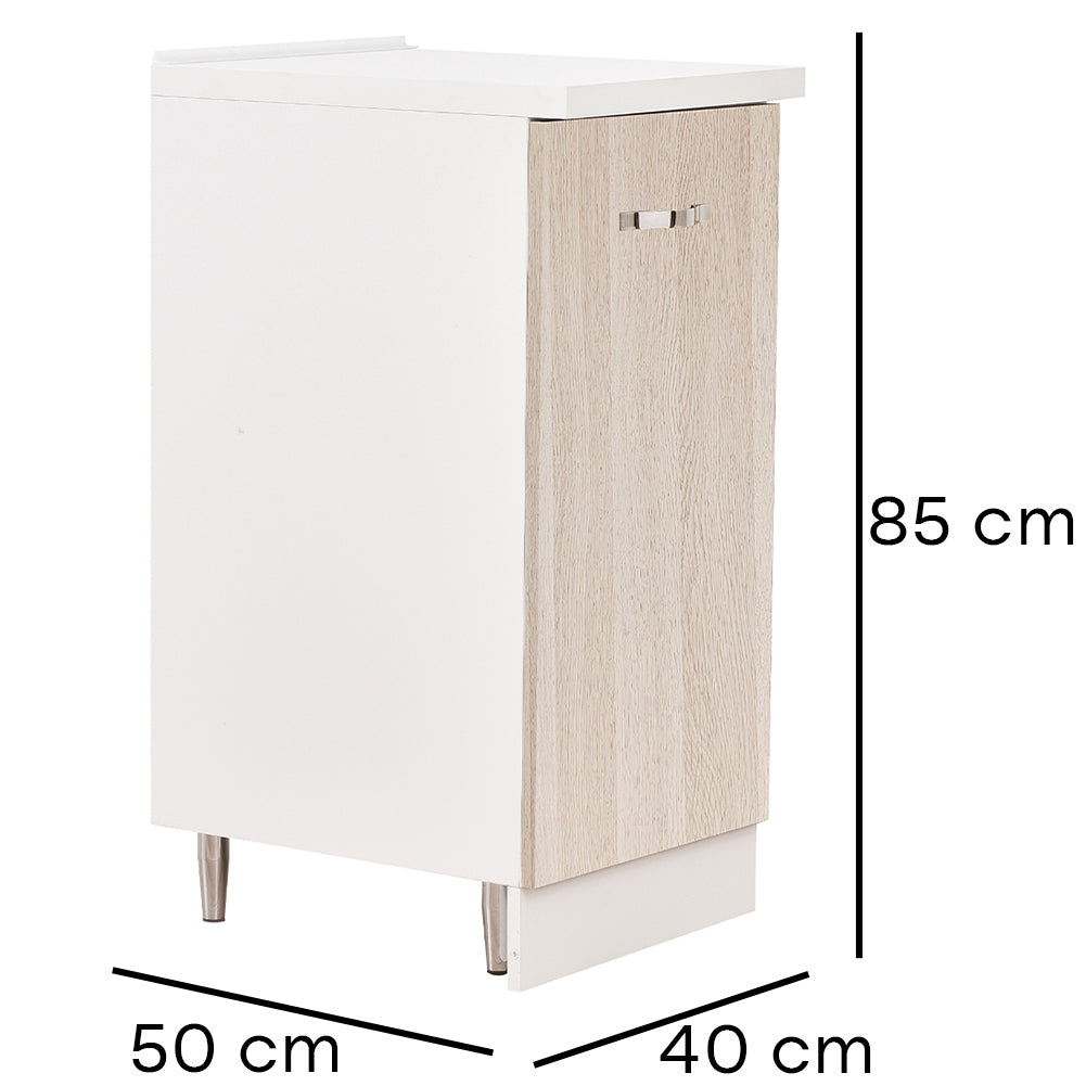 Mobile Base Cucina Componibile Minimal Colore Olmo con 1 Anta e 2 Scomparti