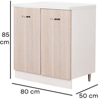 Mobile Base per Cucina Componibile in Legno Colore Olmo con 2 Ante 2 Scomparti