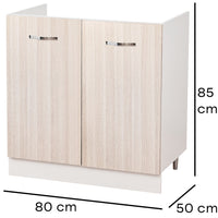 Mobile Sottolavello Cucina Componibile Mobiletto Legno Colore olmo con 2 Ante