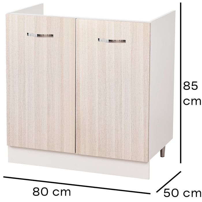 Mobile Sottolavello Cucina Componibile Mobiletto Legno Colore olmo con 2 Ante