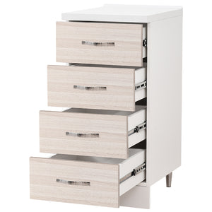Cassettiera per Cucina Mobile Mobiletto 4 Cassetti in Legno Colore Olmo