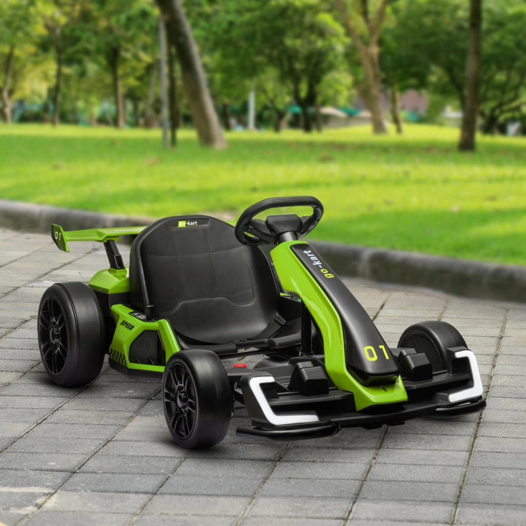 Go-Kart Elettrico Bambini 6-12 Anni ¨C Xylo ¨C 24V 12km/h Seggiolino Regolabile Verde