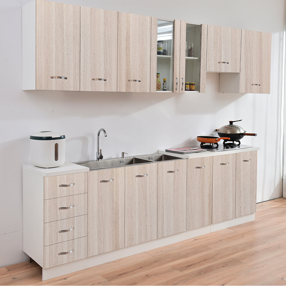 Pensile da Cucina Armadio Sospeso da Parete Doppia Anta in Legno Colore Olmo