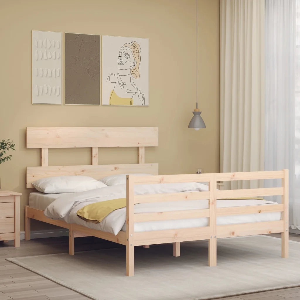 Giroletto con Testiera-Struttura Letto con testiera 120x200 cm in Legno Massello 279423