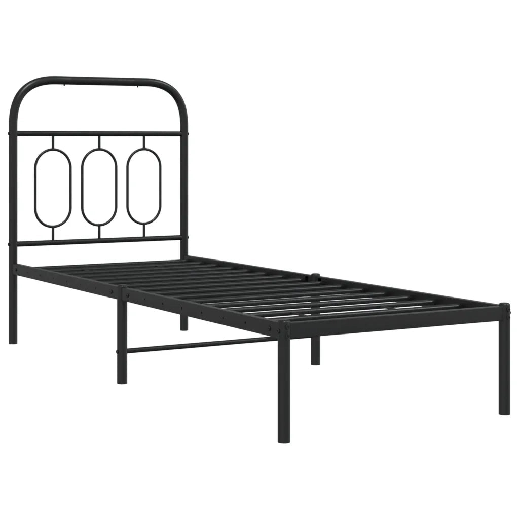 Giroletto con Testiera in Metallo Nero 75x190 cm 377107
