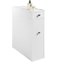 Mobiletto Salvaspazio Bagno Mobile in Legno MDF Bianco con Cassetti 48x16x58cm