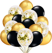 Decorazioni di Festa Gialle e Nere Palloncini Confetto in Latex Decorazione di Pallone Trasparente per Capodanno Festa di Compleanno e Festa di Laurea