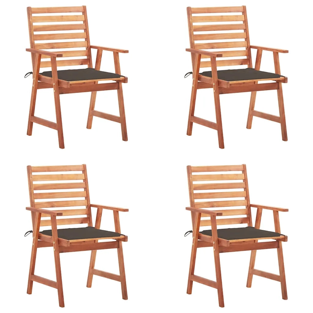Sedie da Pranzo da Esterni con Cuscini 4 pz Massello di Acacia cod mxl 24210