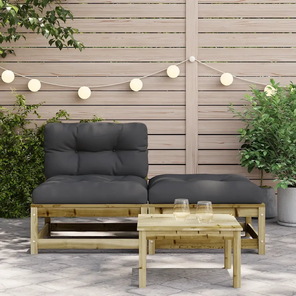 Divano da Giardino Senza Braccioli con Cuscini e Poggiapiedi 838132