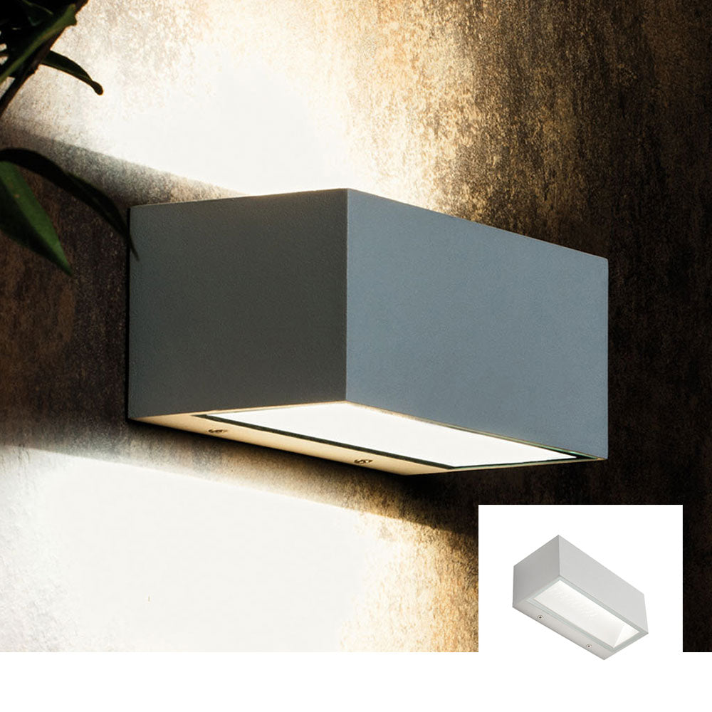 Applique a Parete da Esterno Interno Rettangolare Doppia Luce Box Sovil Colore: Bianco