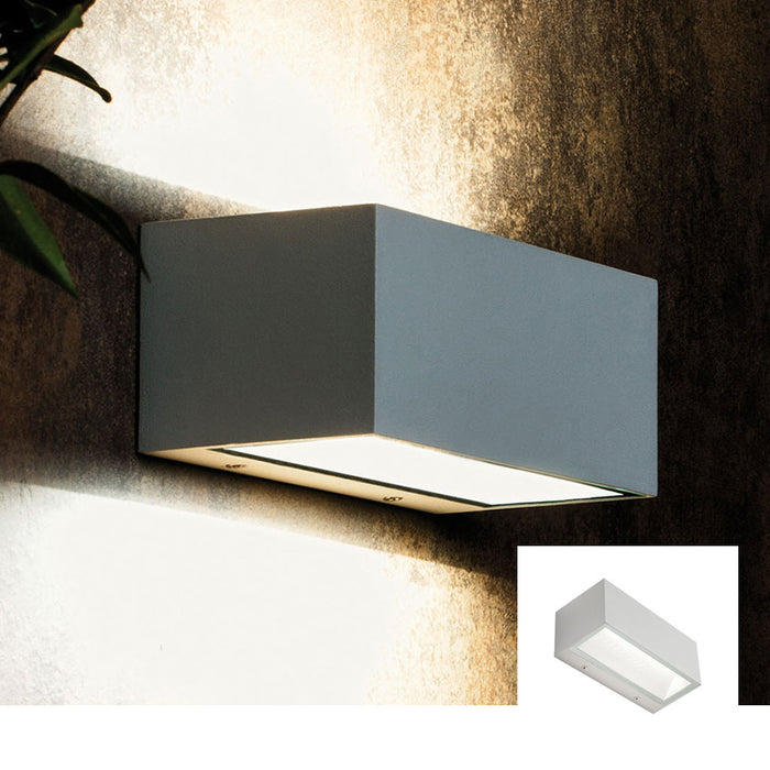 Applique a Parete da Esterno Interno Rettangolare Doppia Luce Box Sovil Colore: Bianco