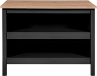 Isola per cucina redenza 2 ripiani cm 124x75x82h Helina Nero e rovere INTER LINK