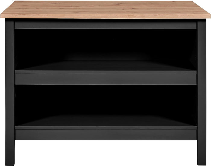 Isola per cucina redenza 2 ripiani cm 124x75x82h Helina Nero e rovere INTER LINK
