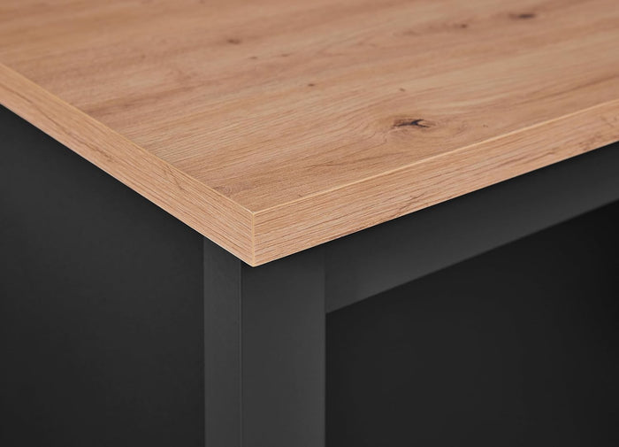 Isola per cucina redenza 2 ripiani cm 124x75x82h Helina Nero e rovere INTER LINK