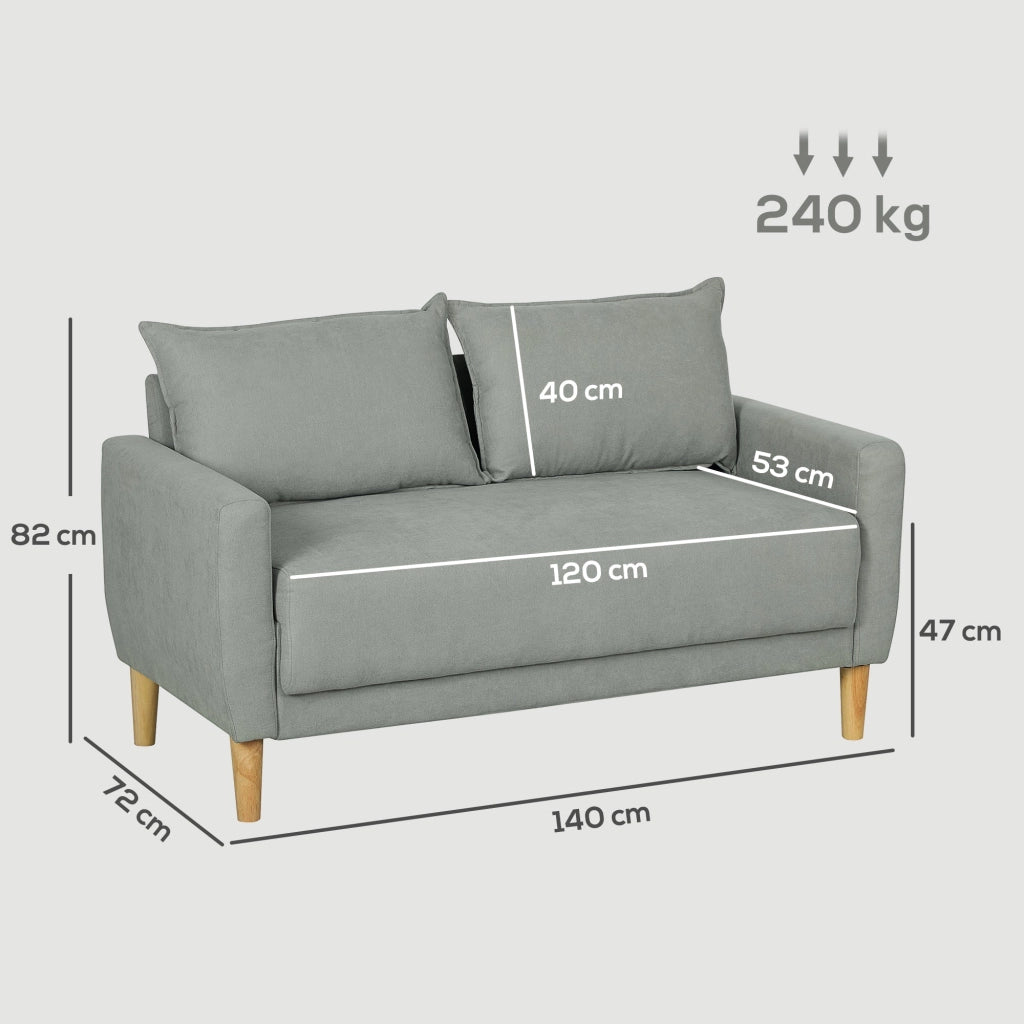 Divano 2 Posti 140x72x82 cm con Vano Contenitore Effetto Velluto Grigio