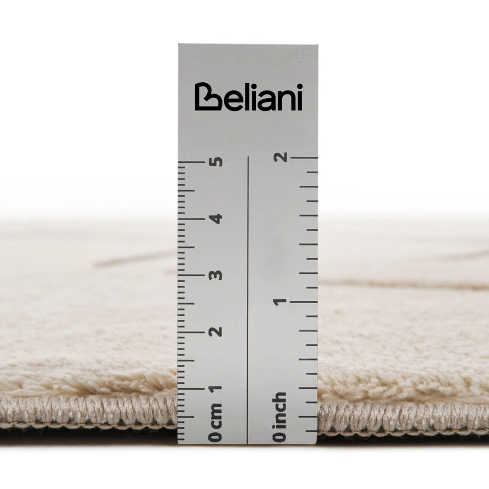 Tappeto da salotto jacquard, 160 x 160 cm a pelo corto beige Stile Moderno