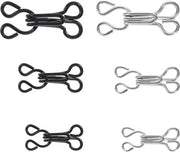 120 pezzi di occhi per cucire - occhi a goccia per reggisen - chiusura reggisen - occhi per reggisen per reggiseno bikini abito - nero.