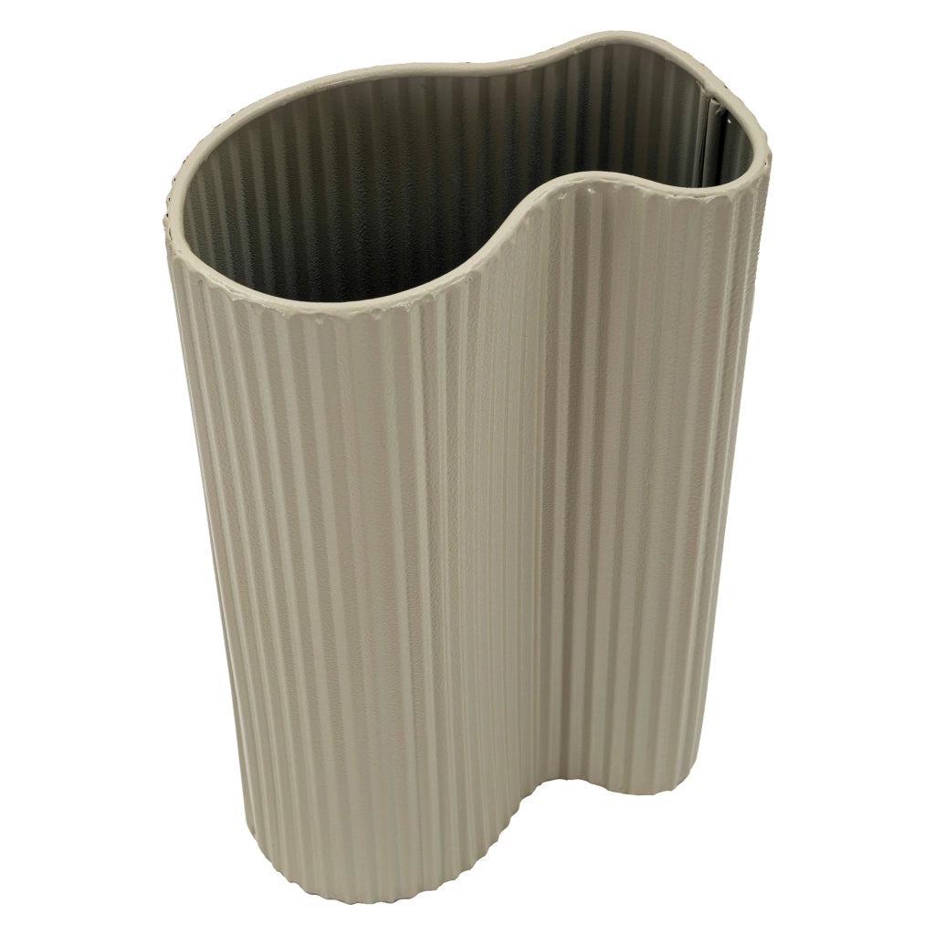 Fase, Vaso Superficie Ondulata con Finitura Opaca, Beige