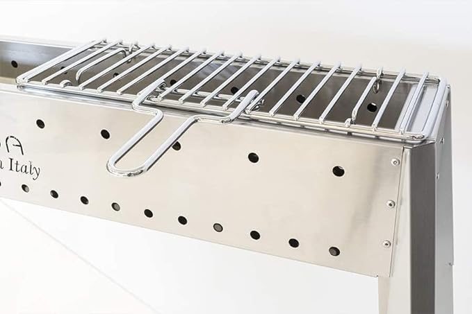 GRIGLIA GRIGLIETTA IN FERRO CON MANICO RIPIEGABILE PER FORNACELLA SPIEDO GRILL EL GAUCHO