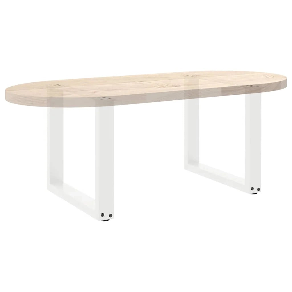 Set di 2 gambe per tavolino a forma di U 50 x 42-43 cm con piedini regolabili design moderno acciaio bianco 02_0057397