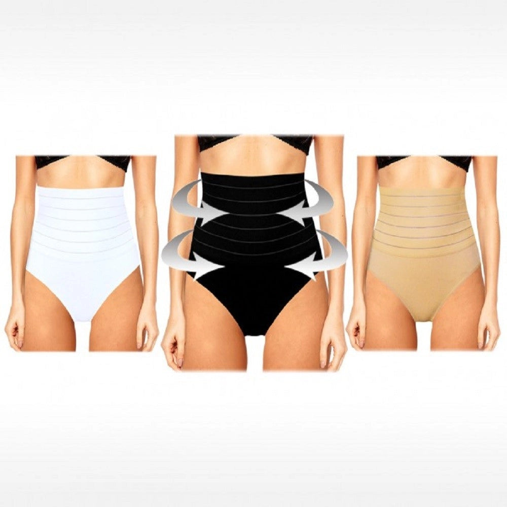 Trade Shop - Slip A Vita Alta Con Panciera Guaina Contenitiva Addominale In Cotone 6077 -