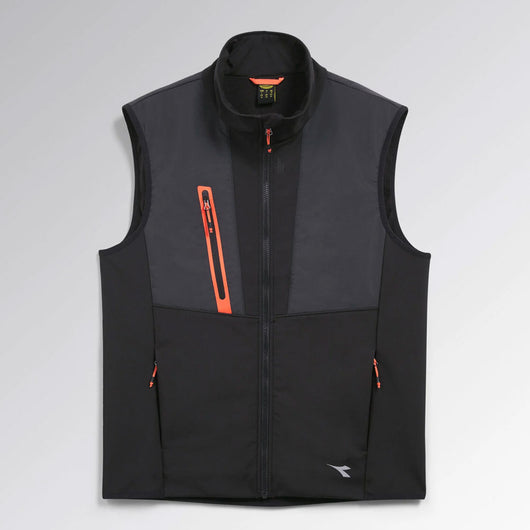 Gilet da Lavoro Diadora Softshell Hybrid Nero Fluo con Tasche Zip Taglia: L