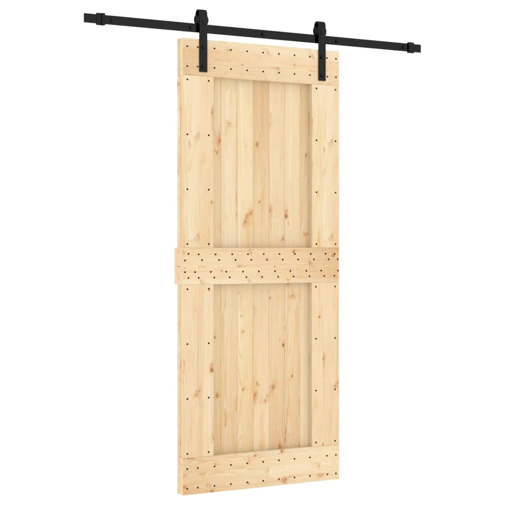 Porta scorrevole Naturale e Nero 85 x 210 cm 3444902
