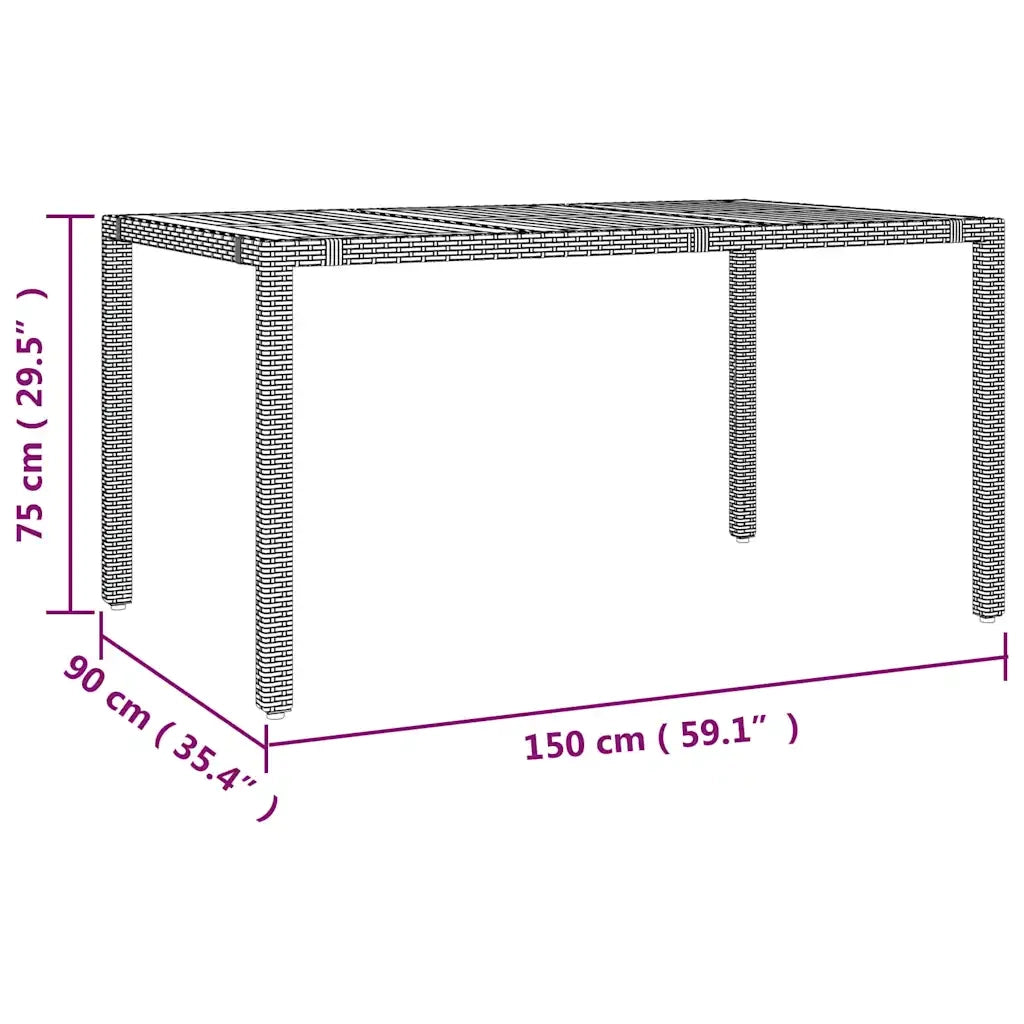 Set da Bistrò da Giardino 7 pz con Cuscini Nero in Polyrattan 3276980