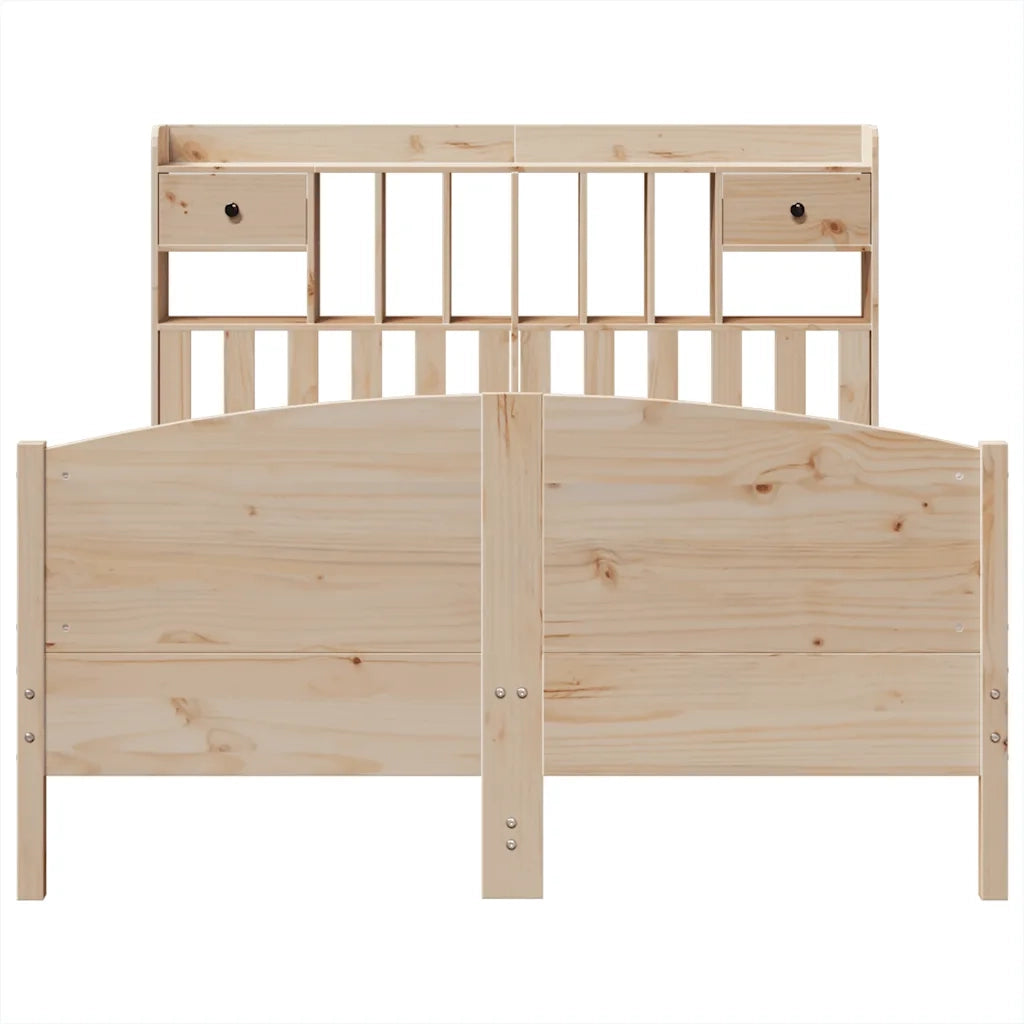 Letto Libreria senza Materasso 140x200 cm in Legno di Pino 3323143