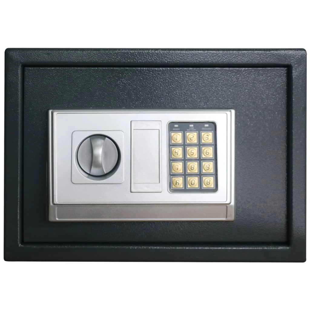 Cassaforte Elettronica con Ripiano Grigio Scuro 35x25x25 cm Acciaio