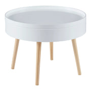 Tavolino con piano rimovibile 45 x 60 cm bianco 03_0008427