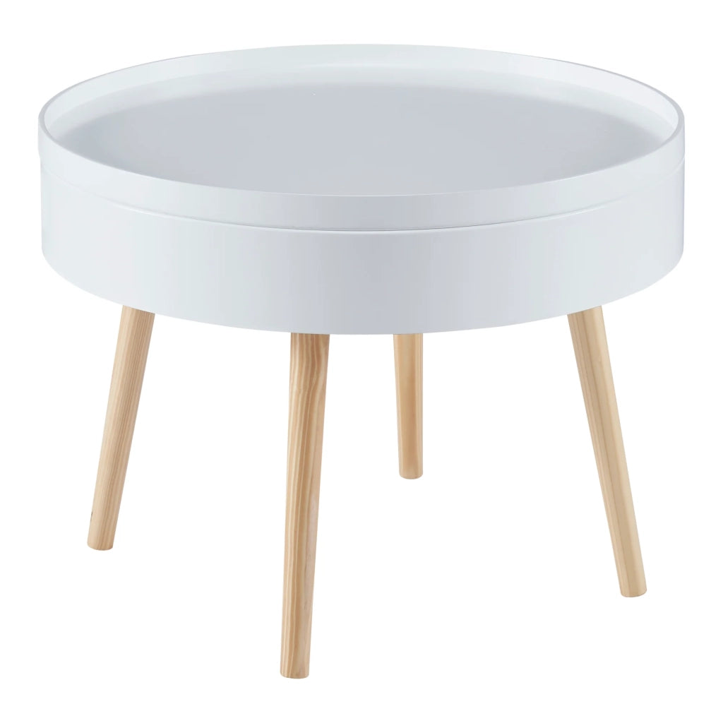 Tavolino con piano rimovibile 45 x 60 cm bianco 03_0008427