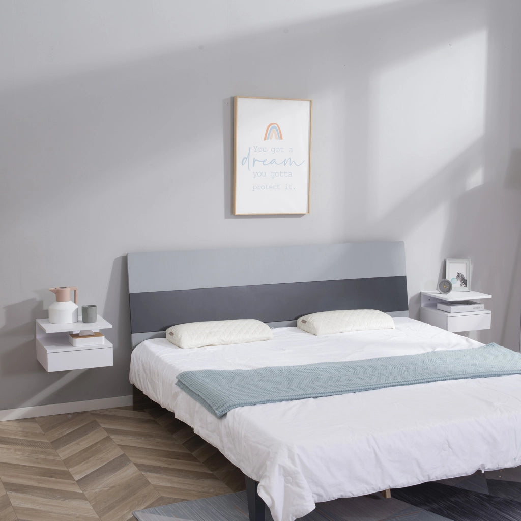 Comodino con cassetto e ripiano aperto ¨C Zephmum ¨C Bianco 35x32x22,5 cm