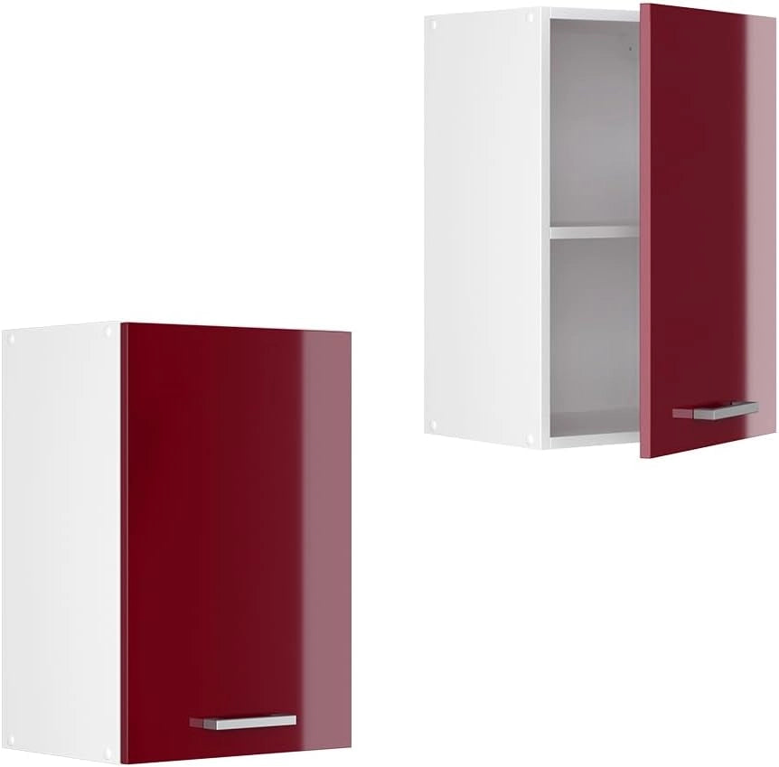 Pensile da cucina R-Line, Rosso lucido, 40 cm, per la libera combinazione all'interno di sistemi cucina modulari
