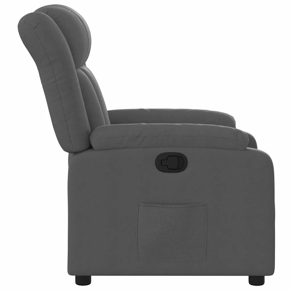 Poltrona | Sedia Relax Reclinabile in Tessuto Grigio Scuro