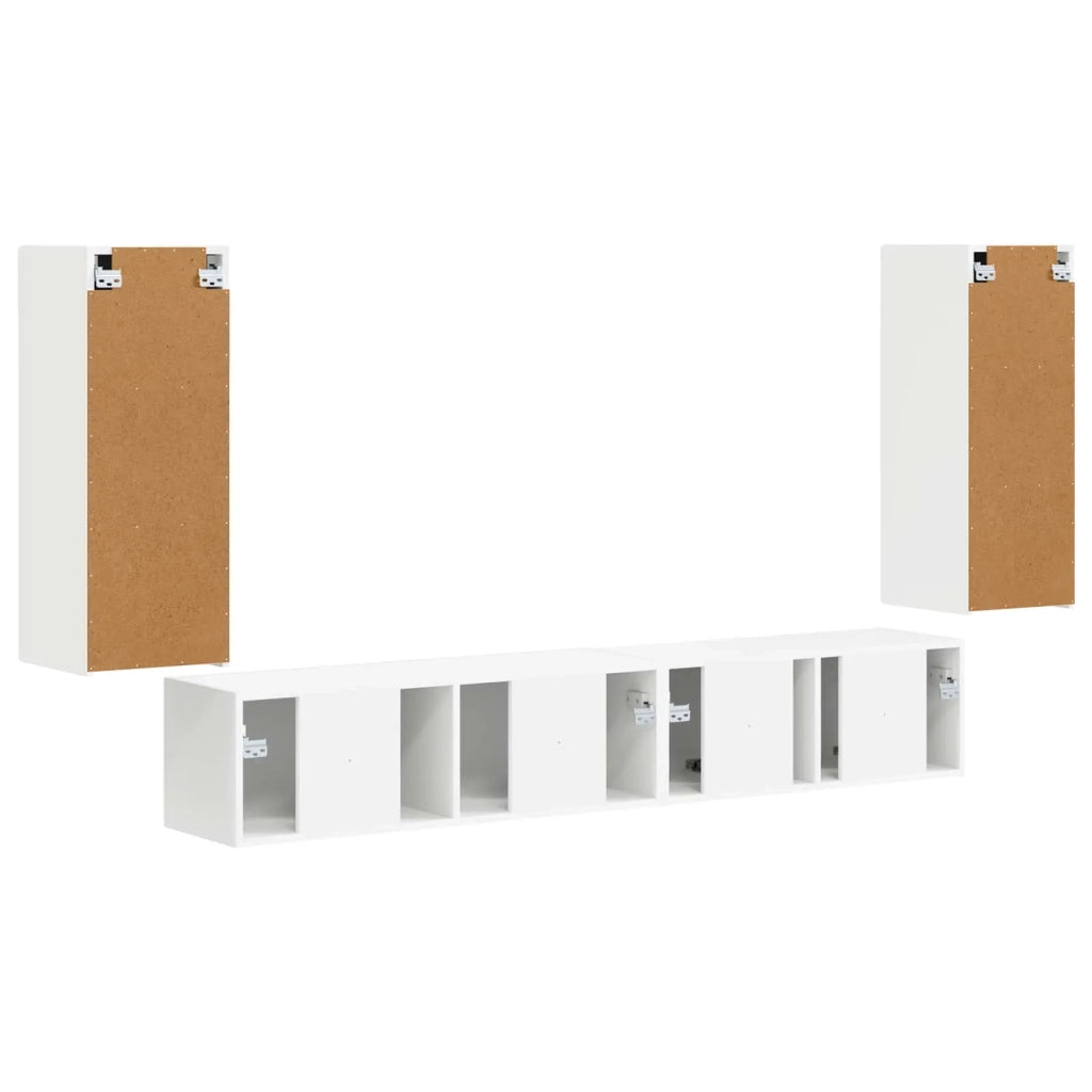 Set mobile TV 4 pcs Bianco Legno multistrato 3409159