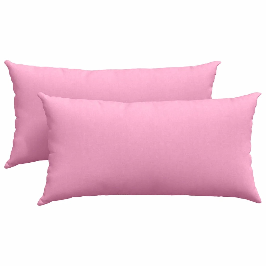 Cuscini da Divano 2 pz | Cuscini per sedie Rosa 80 x 40 cm Tessuto