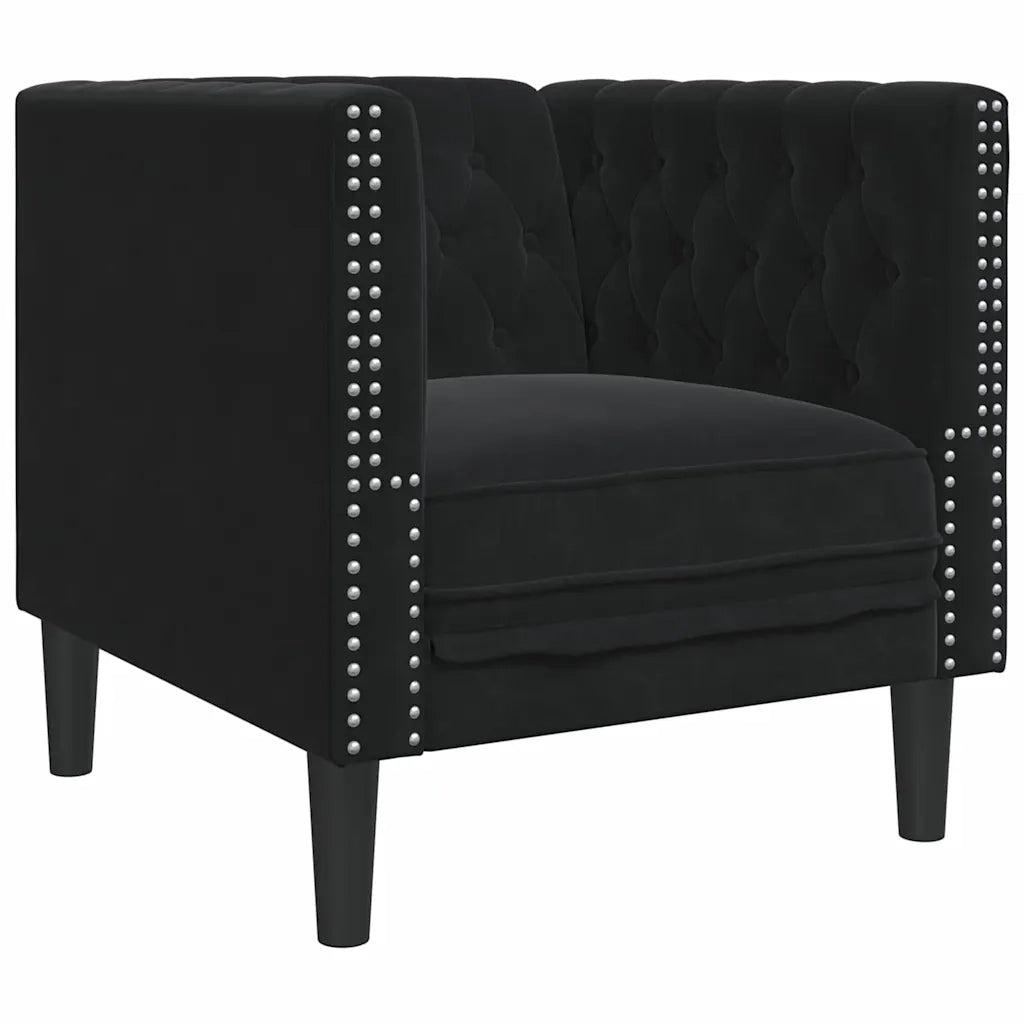 Divano Nero 74,5 x 71 x 70,5 cm Velluto 42013018