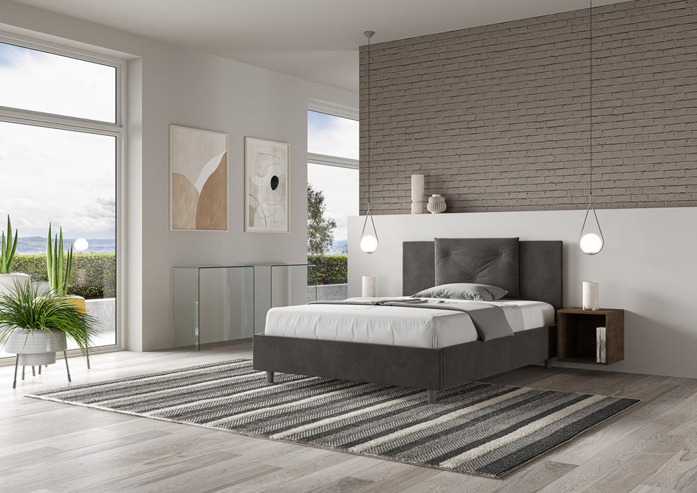 Letto Matrimoniale Francese 140x190 cm Senza Rete Appia Grigio